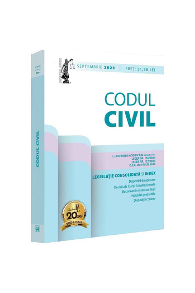 Editura Universul Juridic Cod civil: septembrie 2024, Lupascu Dan