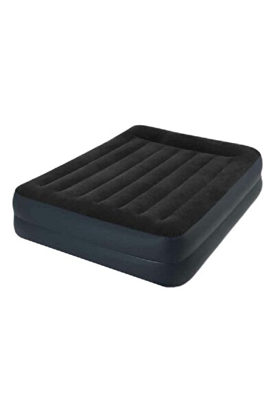 Intex Queen Size Dura-Beam Standard Pillow Rest Raised Inflatable Air Bed with Internal Pump