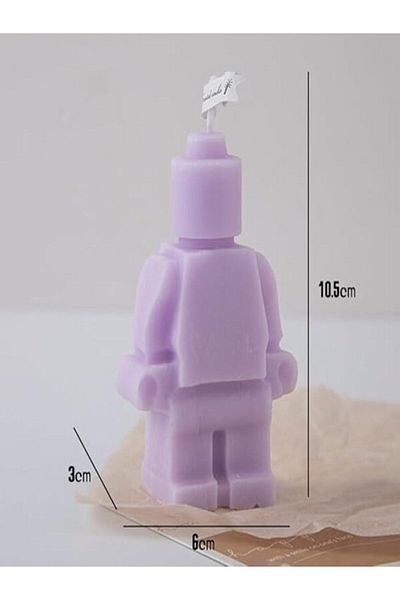 Generic Decorative Robot Candle Holder, Wedding Table Ornament, Home Decor Figurine (Purple)