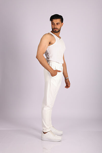 JAKOTTO Men's Cuffed Waist Elastic Waist Trousers
