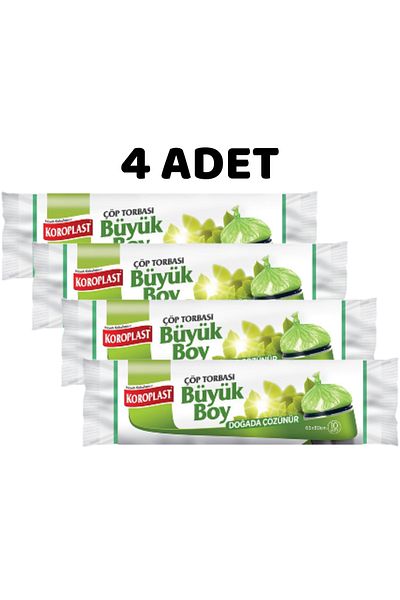 Koroplast Nature Soluble Large Size Garbage Bag 10Pcs (65*80) * 4 Pcs