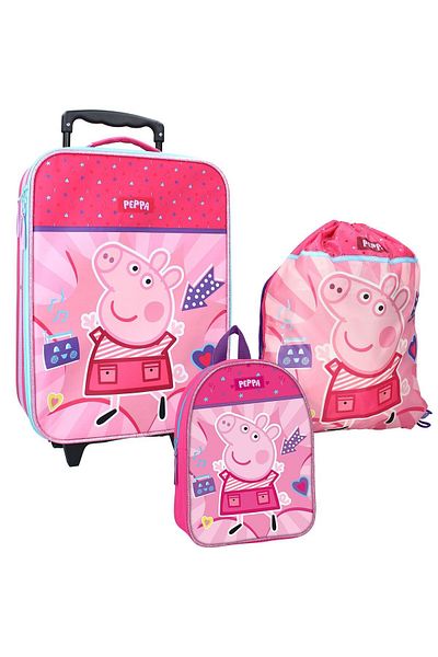 Peppa Pig Always Better Together 3-in-1 Trolley Set: Trolley, Small Backpack, and Sports Bag