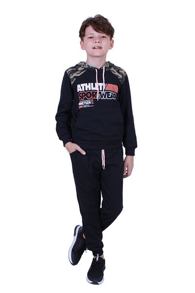 FYK KİDS 3-Piece Hooded Printed Detail Boy's Track Suits