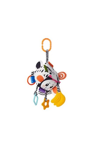 tumama Rattle toy with 6 sides, silicone parts for teething, hanging, cube shape, Tumama®, black and white