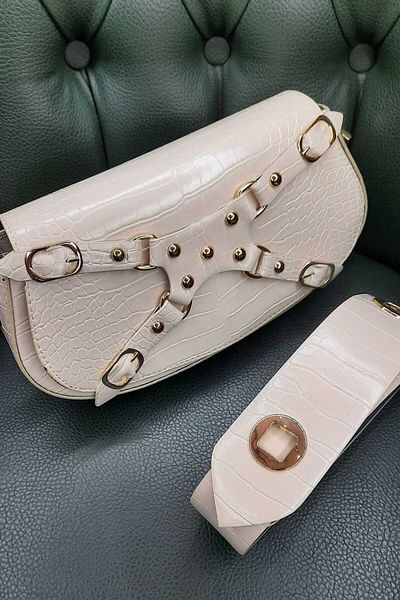 ŞIK VE MUTLU Magnetic Crocodile Patent Leather Bag