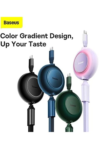 Baseus Bright Mirror 2 Series Fast Charging Cable, 100W 1.2M 3 in 1 Retractable Type-C Charging Cabl