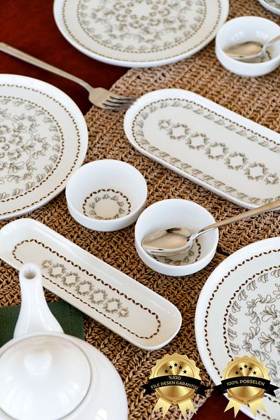 Farika Porselen Naya 6-Person 16-Piece Breakfast Set