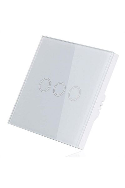 TECHSTAR ® Smart Touch Switch, Wireless 2.4ghz, Tempered Glass, Modern Design, Led Lighting, 3 Phases