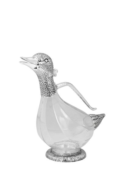 Hermann Bauer Silver-Plated Wine Decanter in Duck Shape