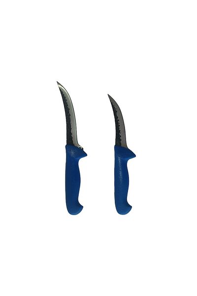 Rovitech Set 2 cutite profesionale macelarie dezosat filetat lama curbata forjata, otel carbon