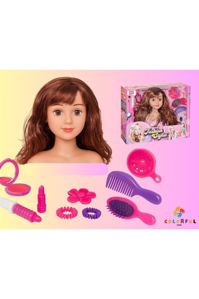 Genel Markalar Fashion Stylist Güzellik ve Saç Tasarım Seti - Büst Bebek Güze...