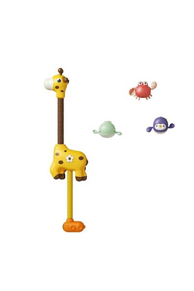 tumama Bath Toy for Children - Giraffe Model, Suction Cups, Shower Type, with 3 Marine Animals, Tumama®, +