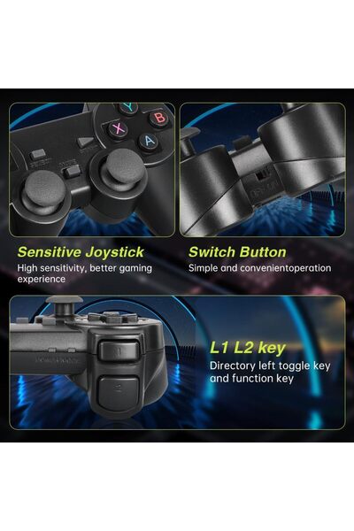 fulina 2.4G Wireless Controller,64G Card,Plug and Play Video Game,Built in 10000+ Games,4K HDMI Output