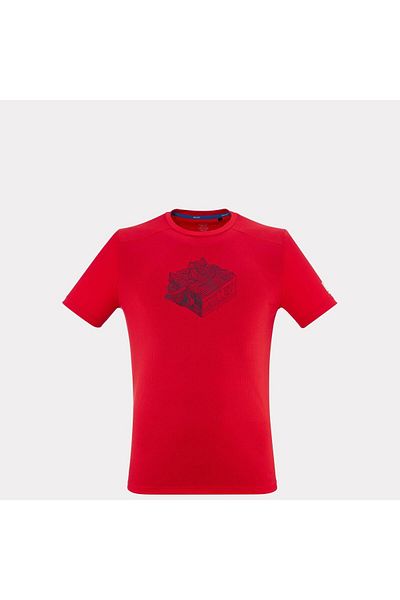 Millet Kamet Men's Map Short Sleeve Men's T-Shirt Miv10457 0335 Red-M