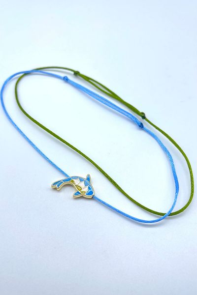 Concept HuBuTU 2 Pieces Koi Goldfish Figured Blue Green Silk Floss Thread Summer Minimal Anklet Set