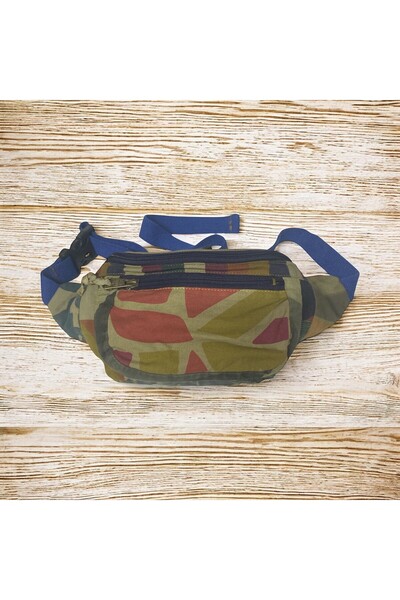 Old Cotton Vintage Shabby Freeback Waist Bag Colorful Kc Summer
