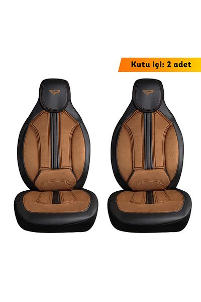 Panda Kılıf Panda S Series Velvet Fabric Orthopedic Supported Automobile Seat Cover - Front Two