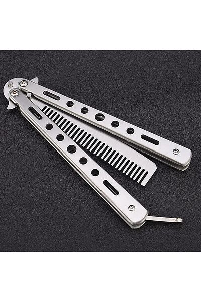 Neler Geldi Neler Metal Butterfly-Shaped Steel Comb Hair Styling Comb Portable - Silver Color Butterfly Comb