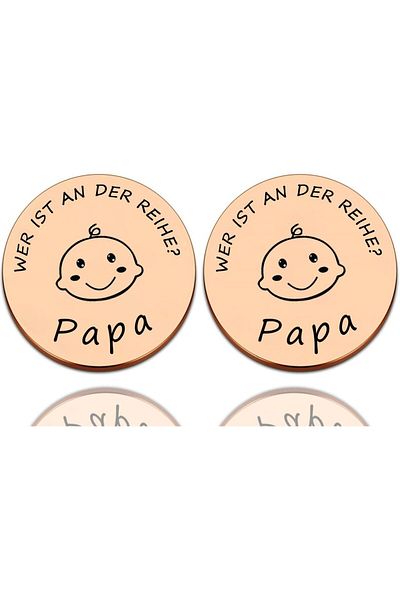 Kiyomi Set of 2 Kiyoyi baptism decorations, wood, natural/black, 3 x 0.25 cm