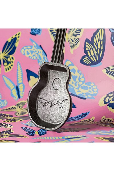 Lodge Dolly Parton Rockstar Guitar Design Seasoned Cast Iron Mini Skillet Black