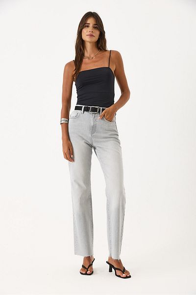 VENA Wanda Gray Wide Leg Jean Trousers - Gray