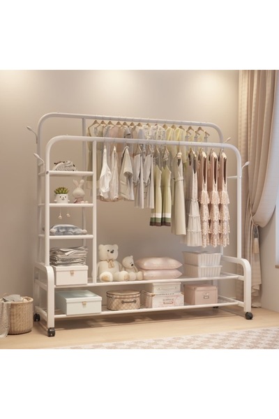 Generic Multi Function Double Pole Clothes Stands & Shoe Racks