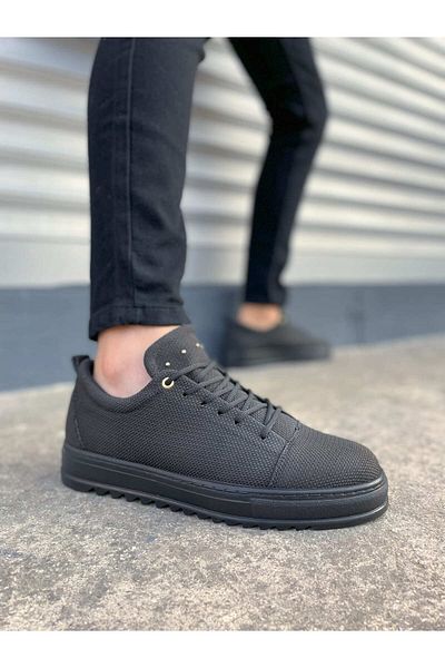 Zerenyus Jy152 Cool Lace-Up Linen Men's Casual Sports Classic Shoes - Black