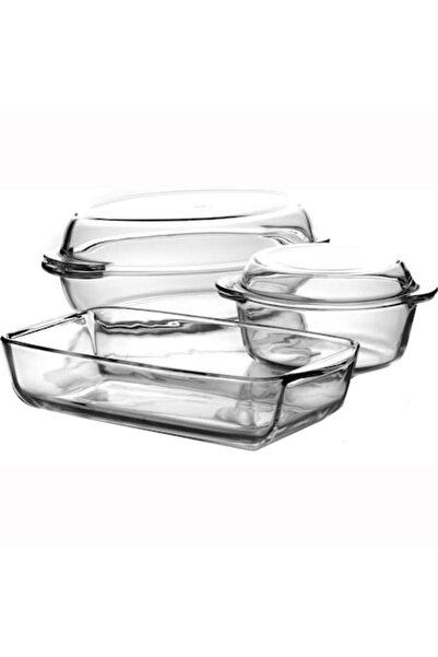 OEM Set 3 vase din sticla termorezistenta Pasabahce Borcam, 2,75 L + 1,45 L + 4 L