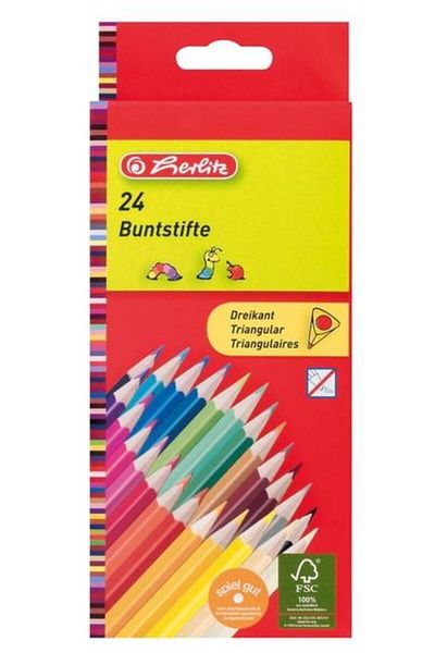 Herlitz Colored pencils 1/1, lacquered, triangular section