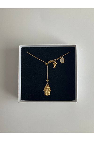 acc swen قلادة منخفضة القطع من الحجر الملون، قلادة على شكل حرف يد فاطمة، مختو...