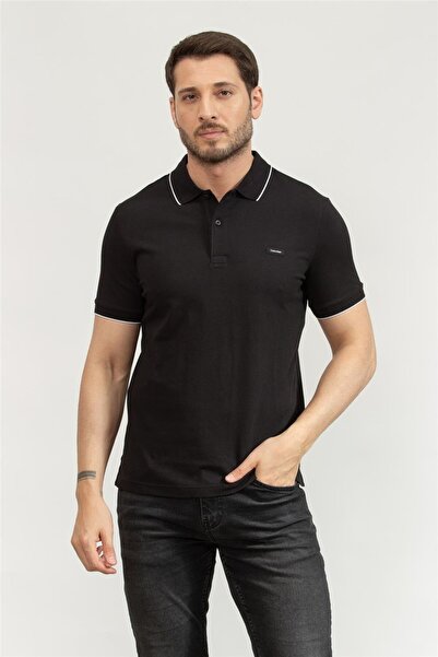 Calvin Klein Men's Stretch Pique Tipping Polo Polo T-Shirt