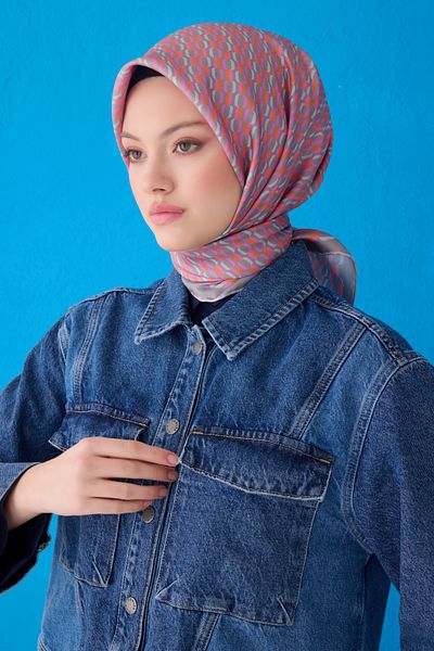 Belli Twill Pure Silk Scarf 4124D (Twi̇ll)-32