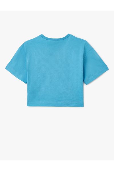 Koton Tricou crop din bumbac cu mânecă scurtă, sezon nou