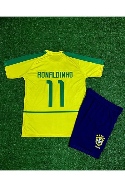 BARBITOS Brazil 2002 World Cup Ronaldinho Kids Jersey