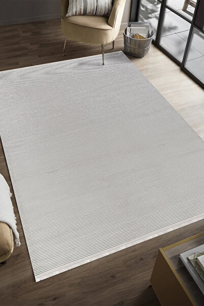 KREASYON HALI Akasya AK009 Krem Uzun Ömürlü Yumuşak Dokulu Salon Mutfak Korid...