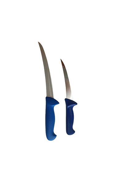 Rovitech Set of 2 professional butcher knives, 1 slicing knife, 1 boning knife, stainless steel