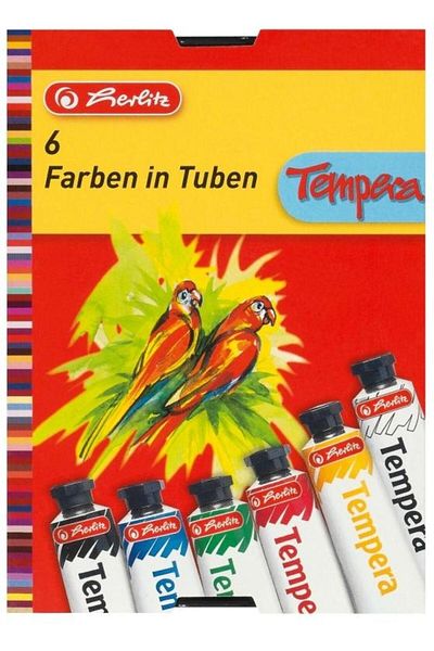 Herlitz Tempera watercolors, 16ml/color, set of 6 colors