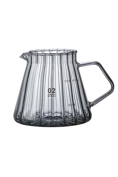 MIBRU 600ml Black Wavy Glass Coffee Server