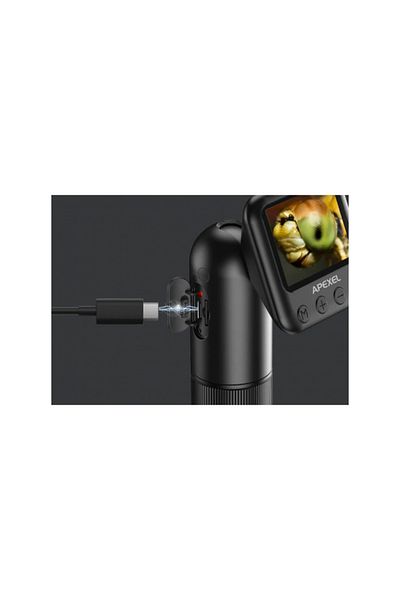 APEXEL Portable Microscope, Apexel MS008, digital, max zoom 800x, ultra-lightweight, microSD 32Gb, black