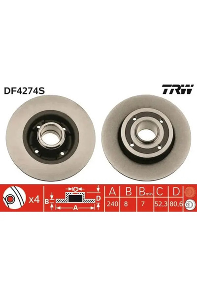 ARKA FREN DISKI MEGANE II 02 CLIO III 04 MODUS 02 1,2 / 1,4 / 1,5DCI / 1,6 / 1,8 / 1,9DC