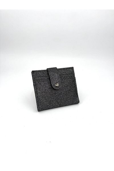UCCELLO Women's Snap Closure Glitter Card Holder
