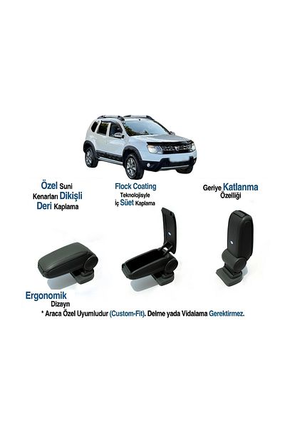 TUNAX OTO For Dacia Duster Araca Special Armrest Without Screw Armrest 2010 2011 2012 2013 2014 2015 2016 2017 2018 2019