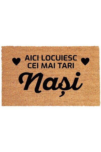 OEM Personalized entrance mat with message - here live the coolest godparents, 40x60 cm