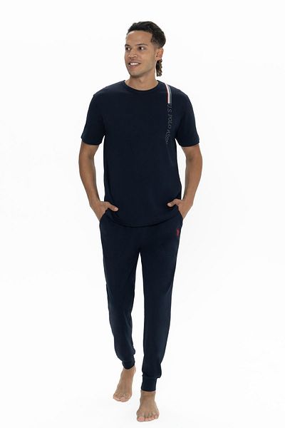 U.S. Polo Assn. ΒΑΣΗ. Ανδρικό κοστούμι πιτζάμα με στενή εφαρμογή Polo, Κοστούμι πιτζάμα με λαιμόκοψη, κοντομάνικο
