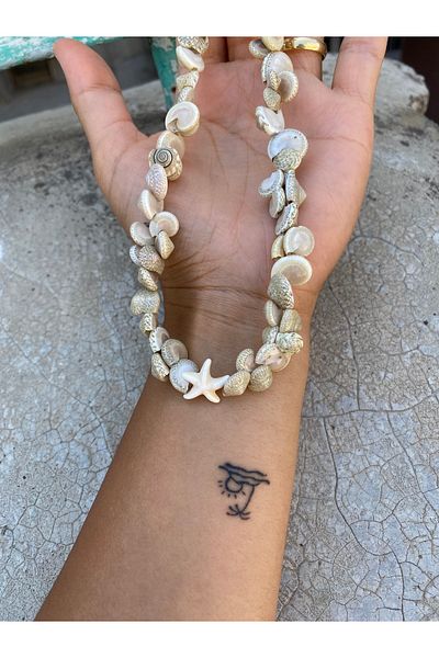 Stoneday Natural Seashell (Cat's Eye Shell) Star End Summer Necklace