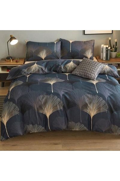 LUNA HOME King size 6 pieces Bedding Set without filler, Elegant Leaves Design
