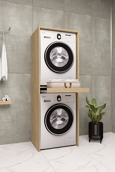 DEMİRBAL MOBİLYA Mdf Çamaşır Makinesi Kurutma Makinesi Dolabı Çekmeceli 186