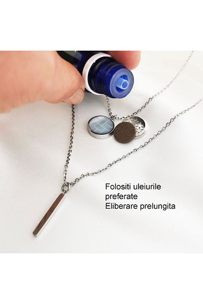 tzachebot Colier aromaterapie colectia Legacy, argintiu, Tzachebot ®, cu doua pandantive, lungime reglabila