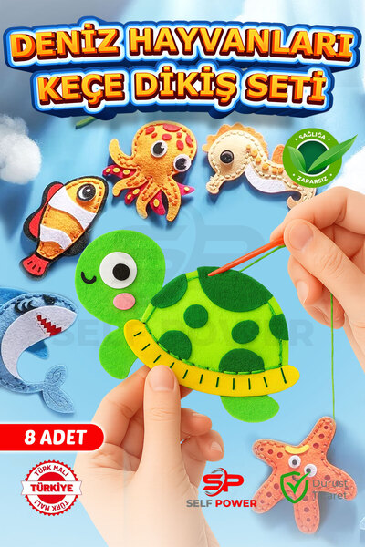 8Pcs DIY Felt Sewing Craft Set for Kids 3 Years and Up