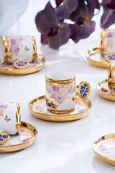 ACAR Caviar Porcelain Coffee Cup Set for 6 People